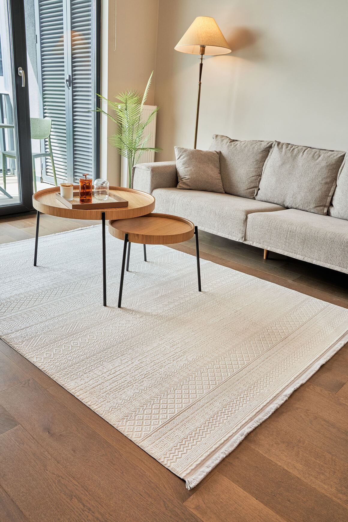 Calista 1721 Gri - Viskon Dokuma Halı | Modern Salon Halısı